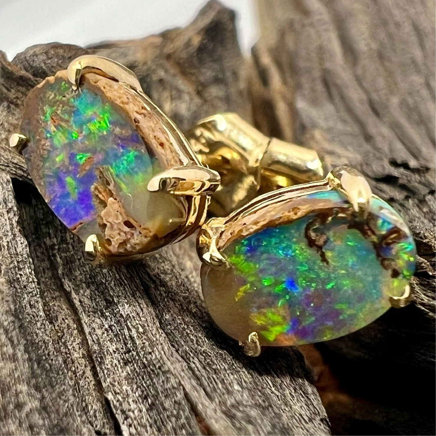 Aqua Waters 14K Gold Earrings