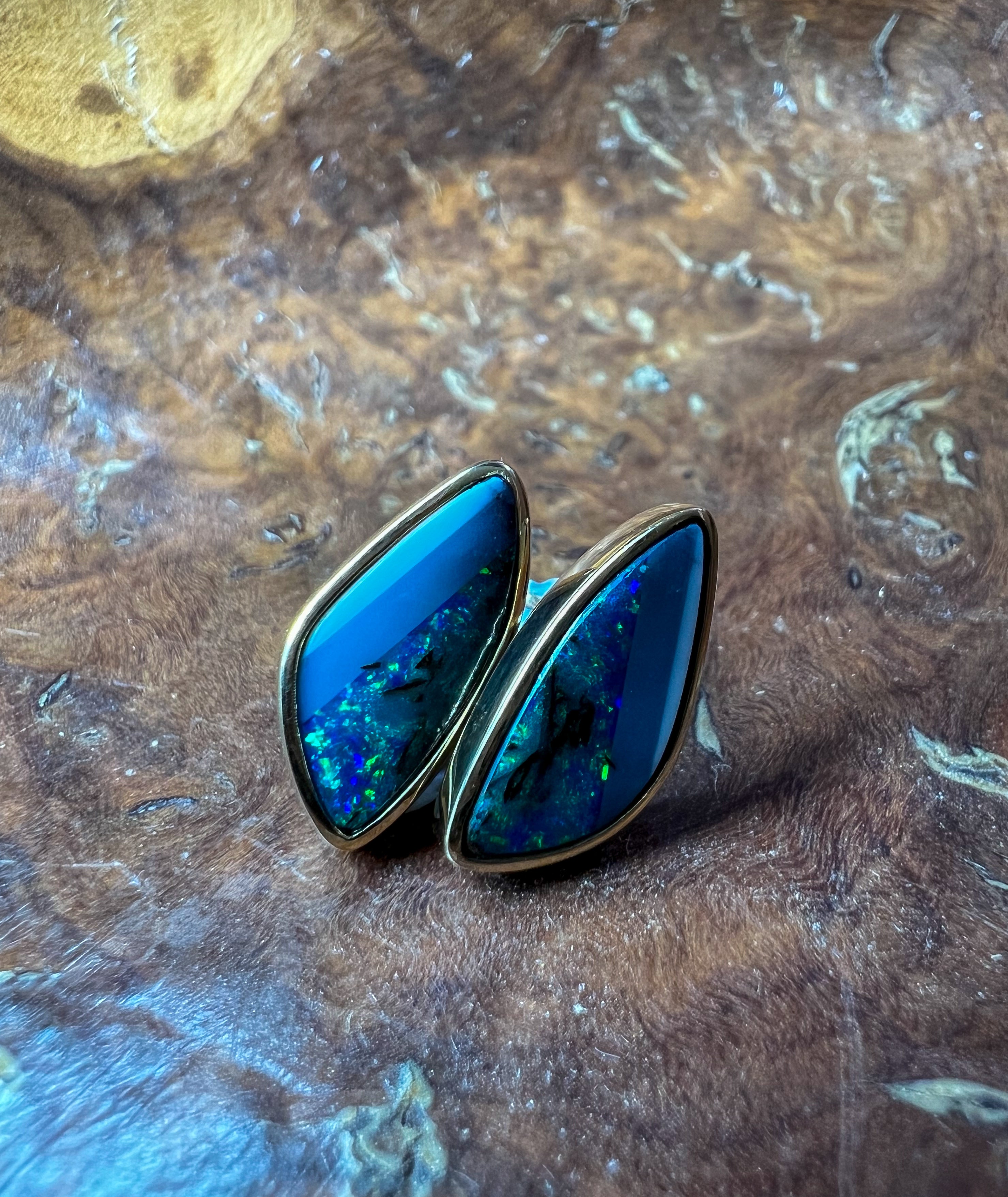 Paint It Blue 14K Gold Earrings
