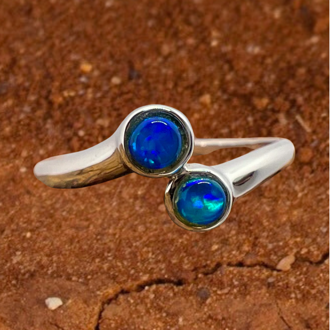 Outback Rain Drops Night 18K Gold Ring